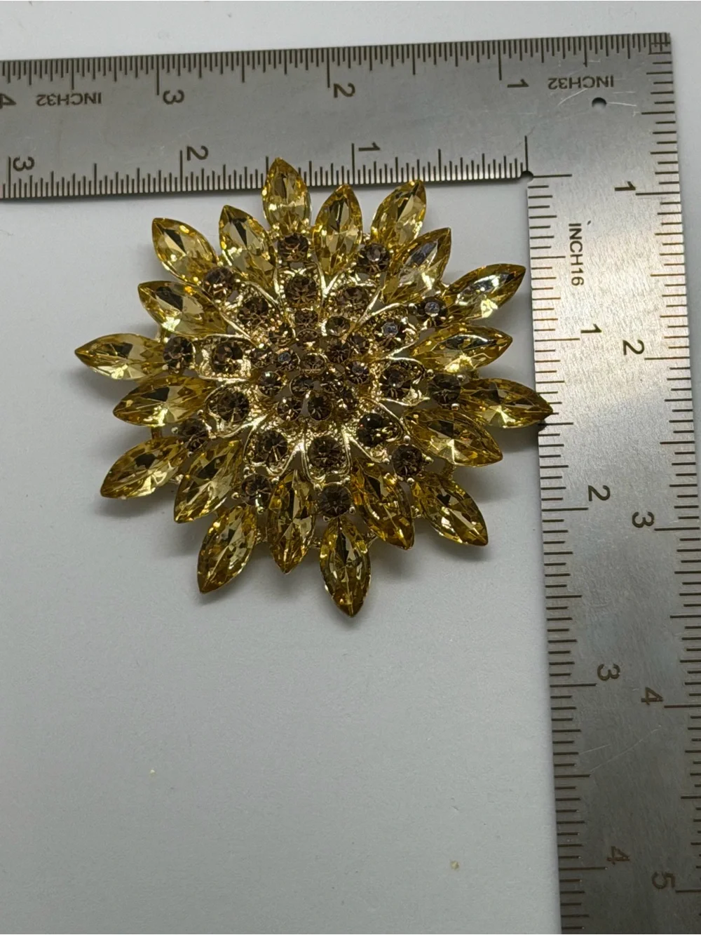 Gold Crystal Floral Statement Ring - Women's Fashion Jewelry